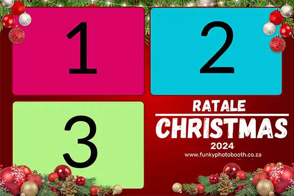 Christmas-themed photo postcard layout with festive decorations and holiday design elements.